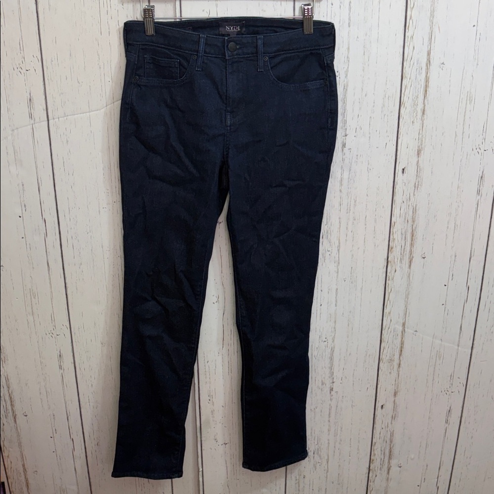 NYDJ Sheri Slim LiftXTuck Dark Indigo Straight Leg Jeans Size 2